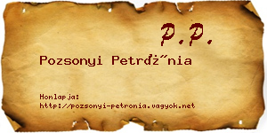 Pozsonyi Petrónia névjegykártya